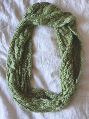 Green Knit Infinity Scarf